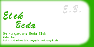 elek beda business card
